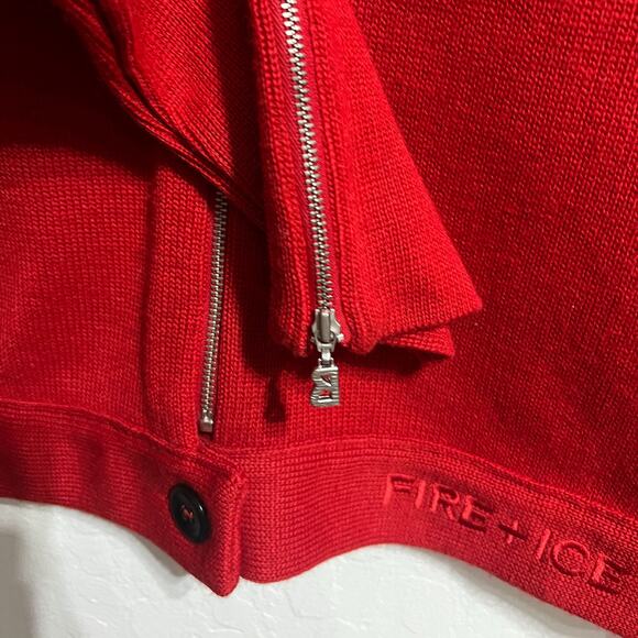 Bogner Fire Ice Jacket Womens Medium Full Zip Knit Red Wool Blend Ski Snow - Picture 6 of 8